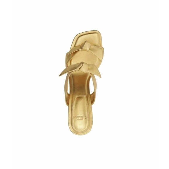 Alexandre Birman Clarita Square Flare 85 in Oro Gold 38 with Box High Heels - Picture 5 of 16